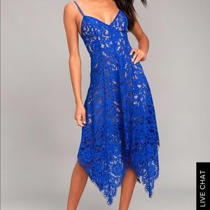 Lulu’s one wish royal blue dress midi